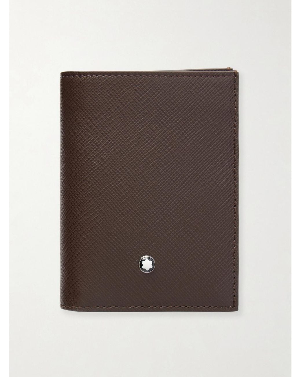 Montblanc Brown Cross-Grain Leather Billfold Wallet for men