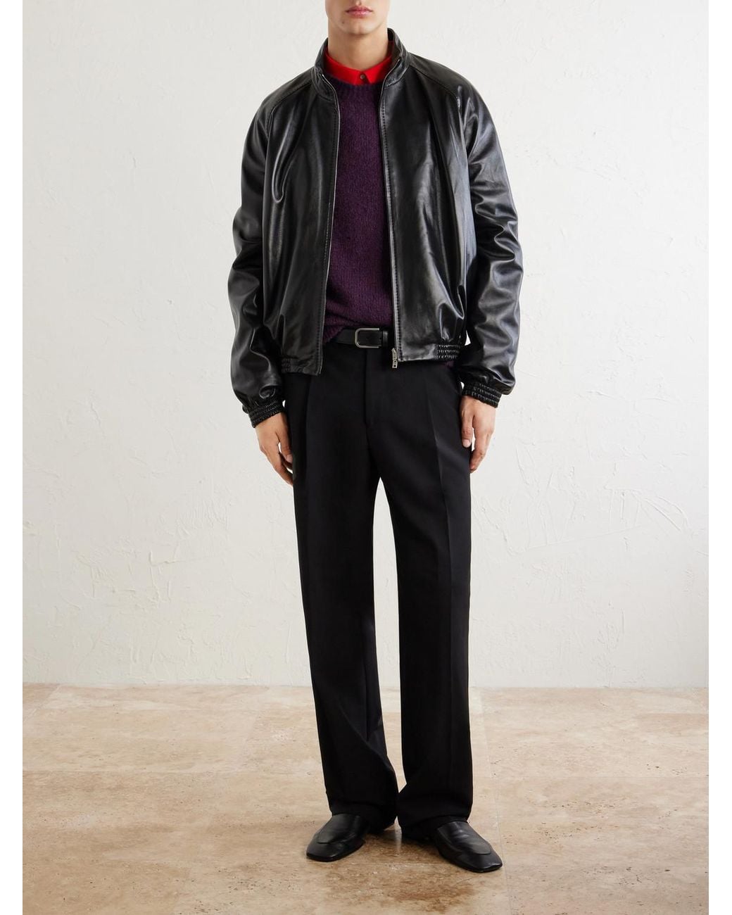 Acne Black Lokot Leather Jacket for men