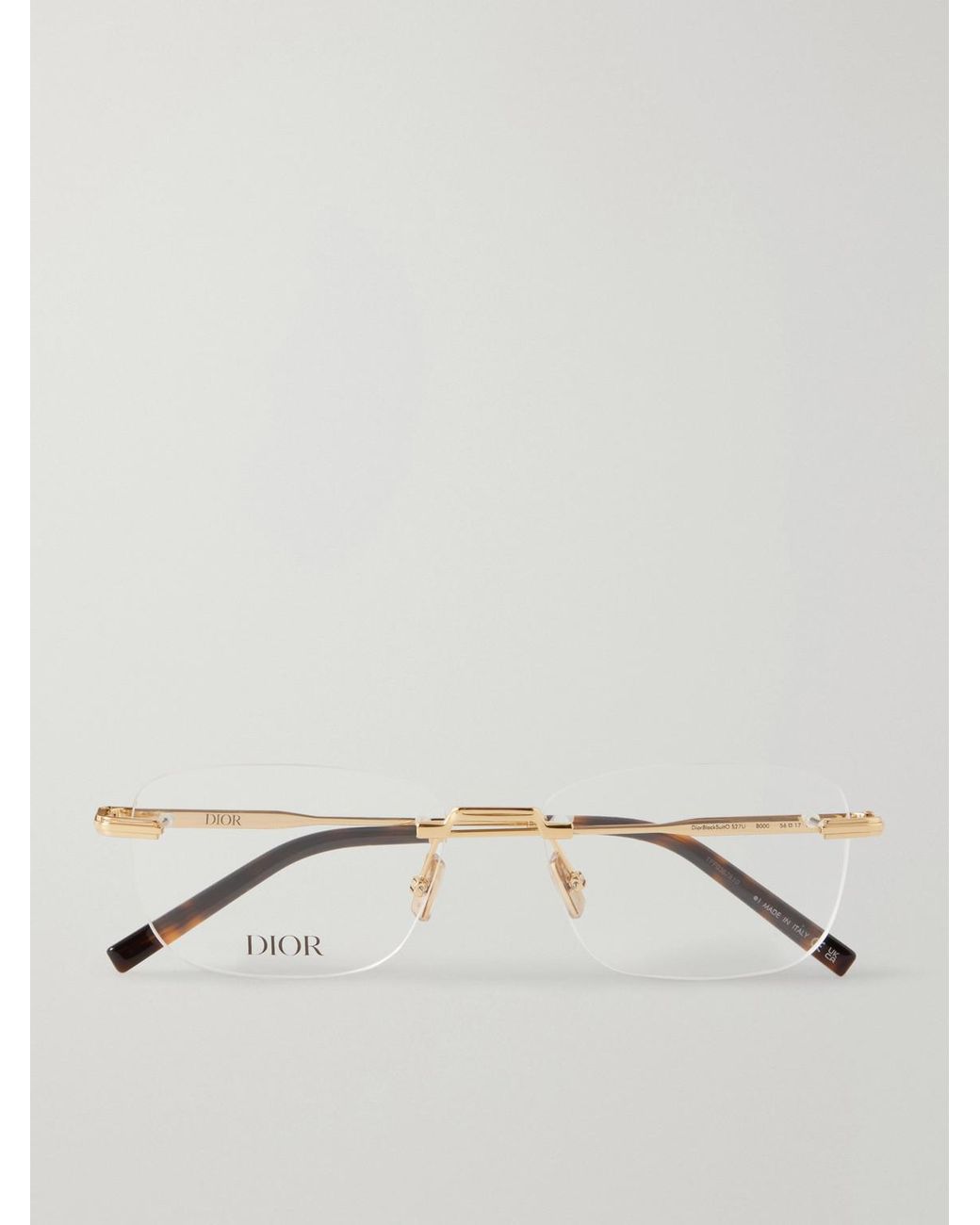 Diorblacksuito S27U D-Frame-Tone And Acetate Glasses di Dior in Natural da Uomo