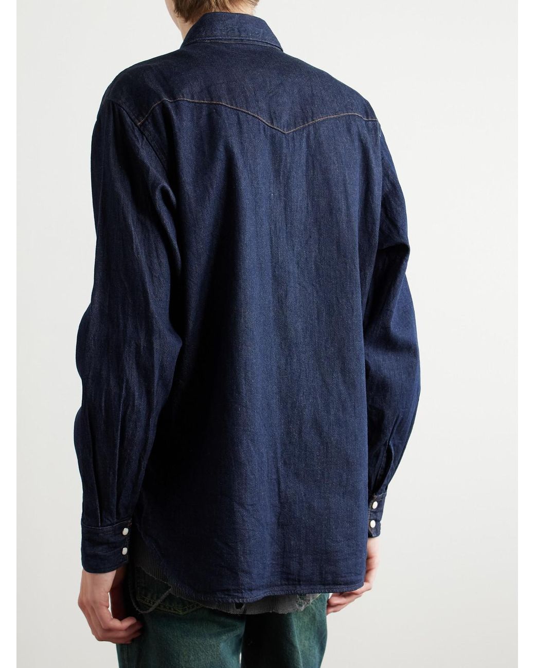 Kapital Blue Husky Denim Western Shirt for men