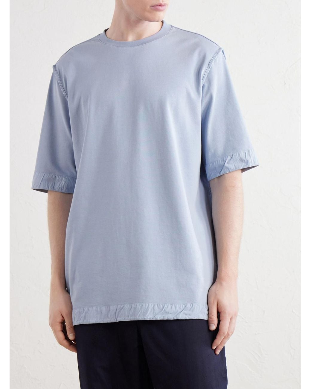 Casey Casey Blue Felix Garment-Dyed Cotton-Jersey T-Shirt for men
