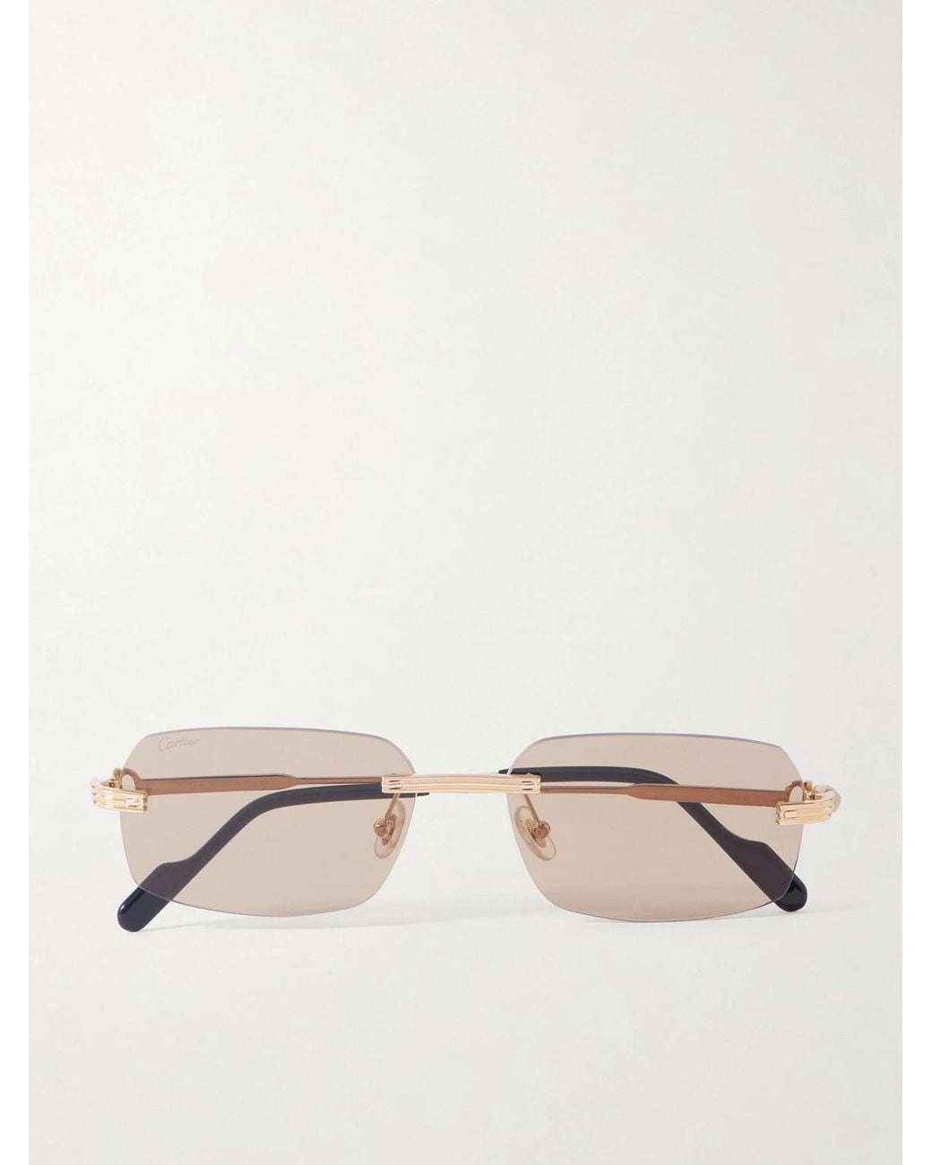 Cartier Natural Rimless Rectangular-Frame-Tone Sunglasses for men