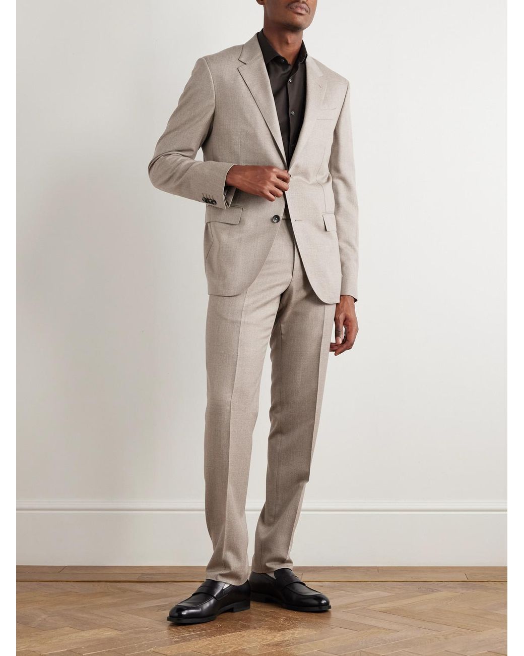 Zegna Natural Wool-gabardine Suit for men