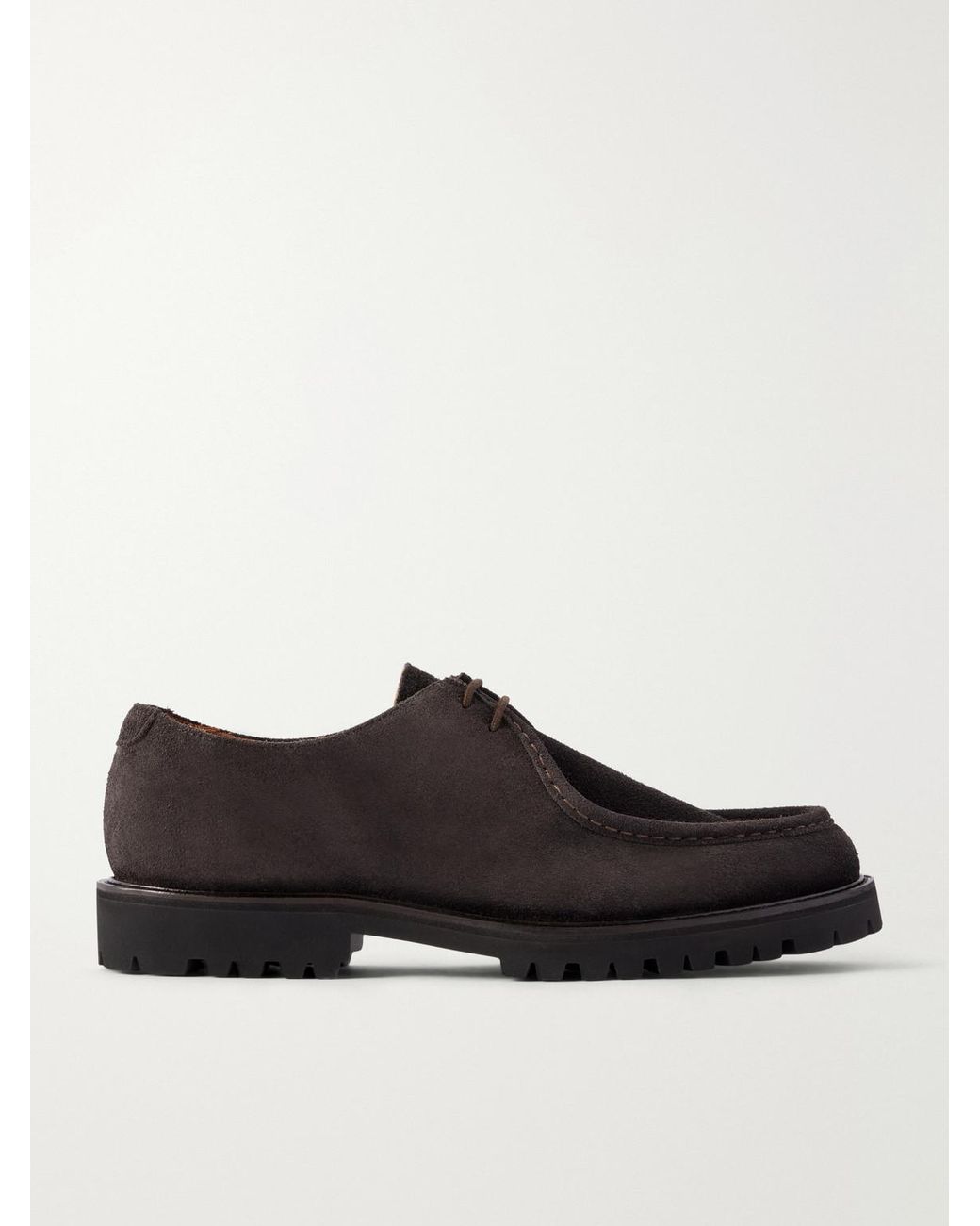 Mr P. Black Suede Derby Shoes for men