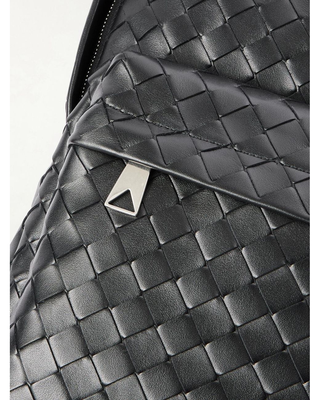 Bottega Veneta Black Intrecciato Leather Backpack for men
