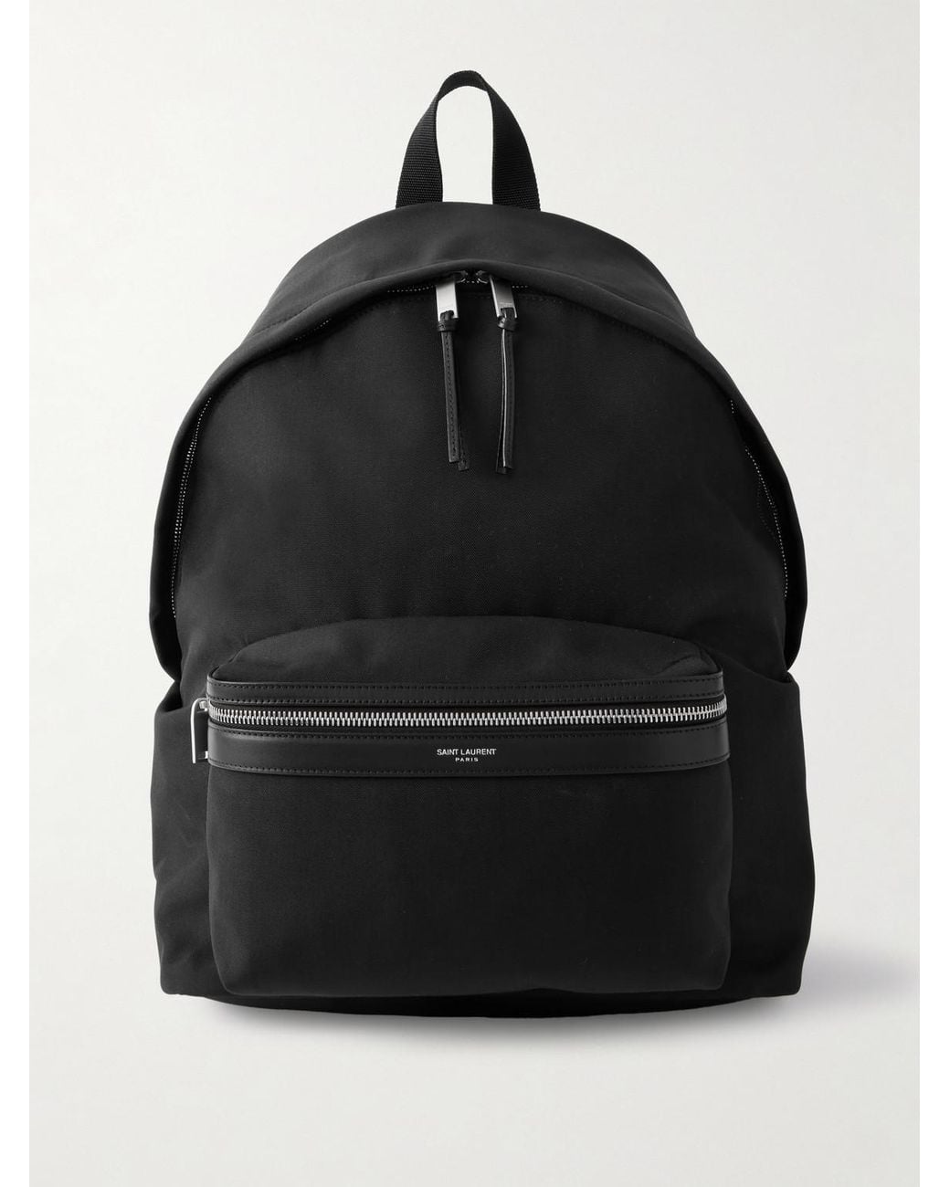Saint Laurent Black City Leather-trimmed Canvas Backpack for men
