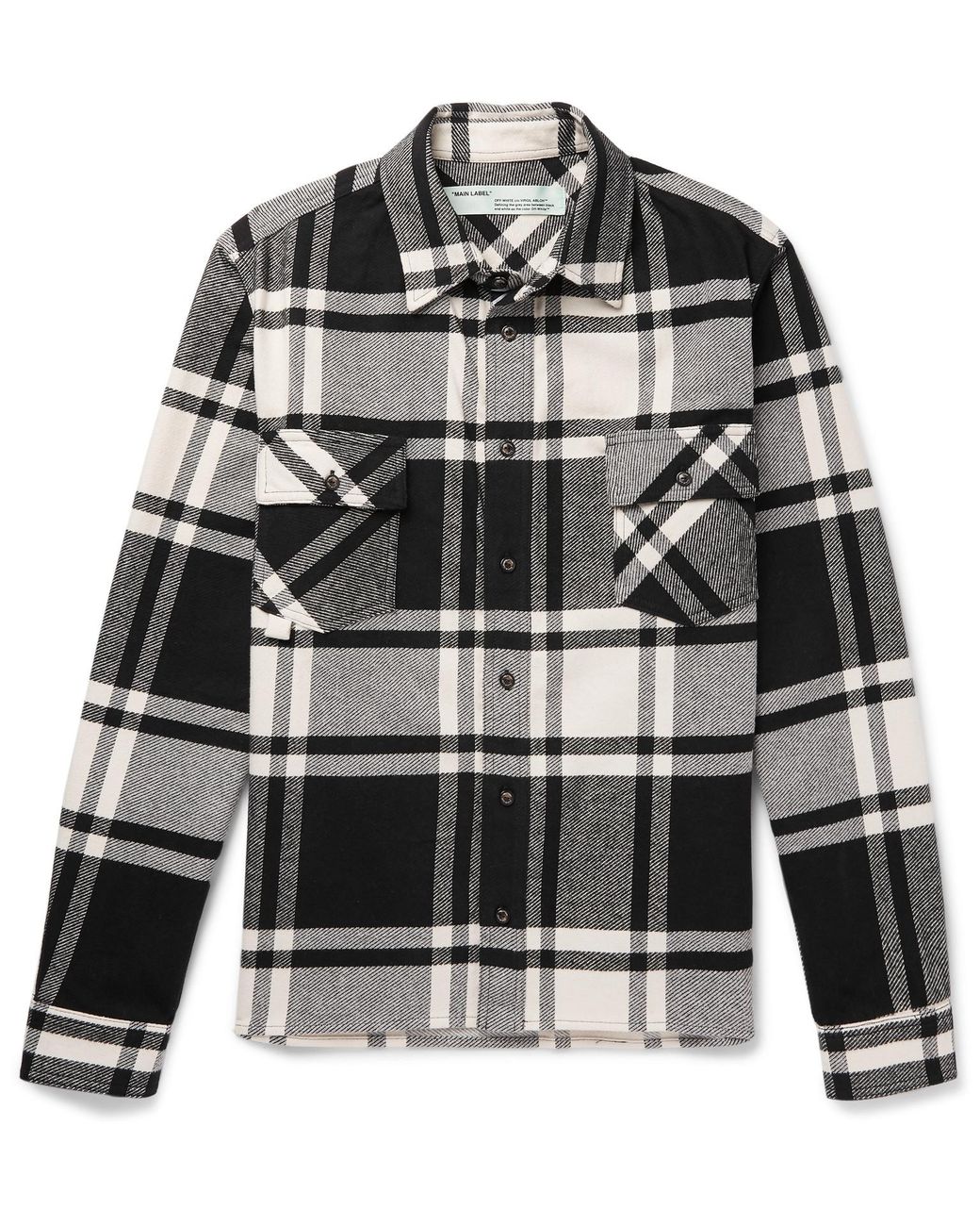 Off-White c/o Virgil Abloh Stencil Diagonals Checked Flannel Shirt