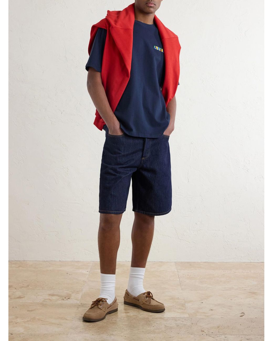 Aimé Leon Dore Blue Logo-Print Cotton-Jersey T-Shirt for men