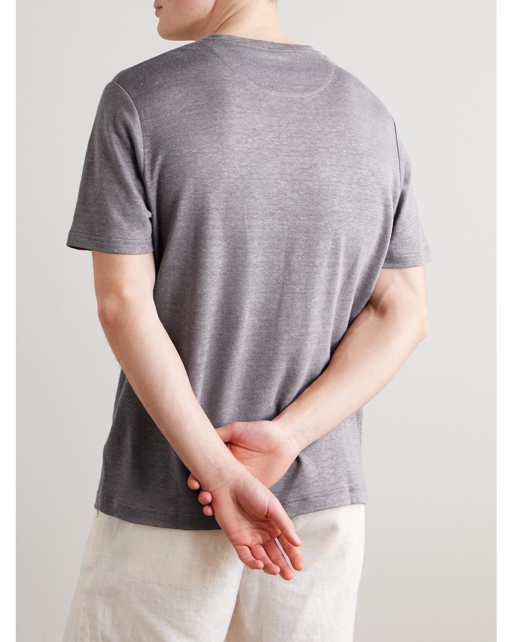 Mr P. Gray Linen T-Shirt for men