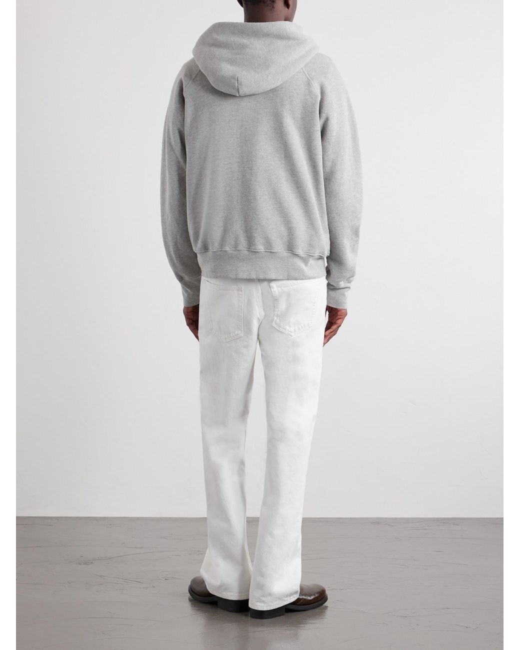 Les Tien Gray Heavyweight Cotton-Jersey Raglan Zip-Up Hoodie for men