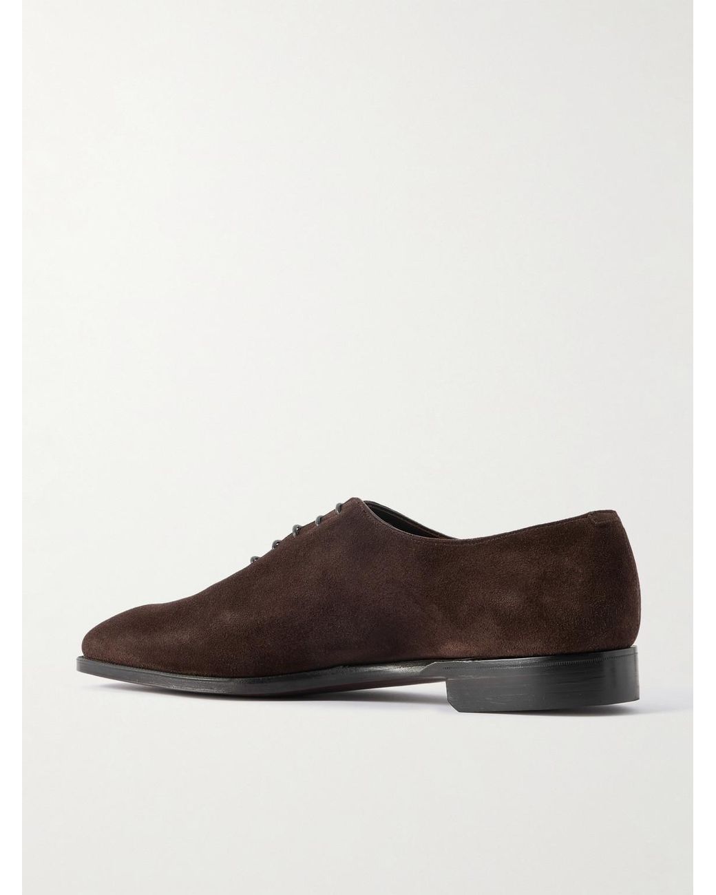 George Cleverley Brown Merlin Whole-Cut Suede Oxford Shoes for men