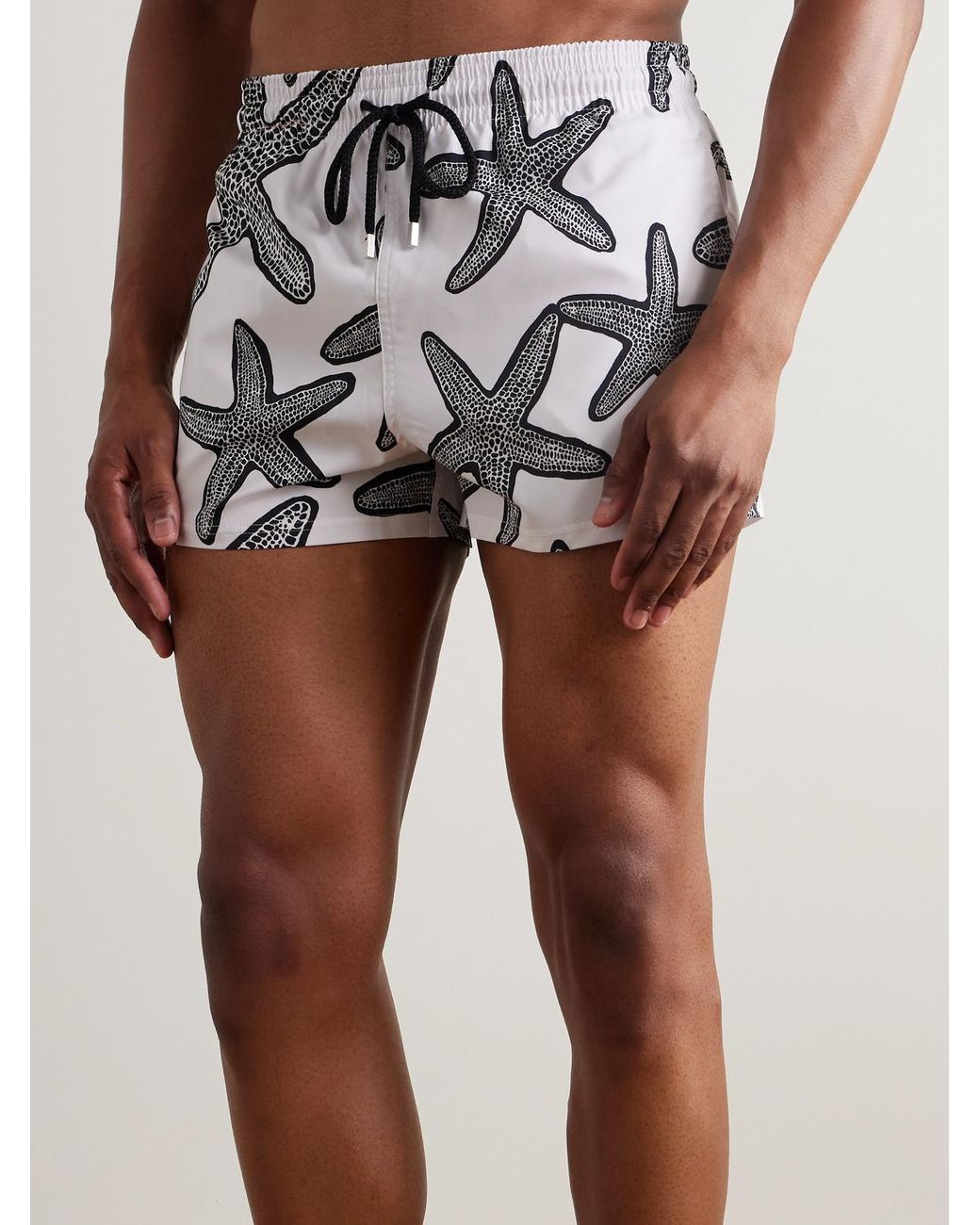 Vilebrequin White Manta Straight-Leg Short-Length Printed Swim Shorts for men