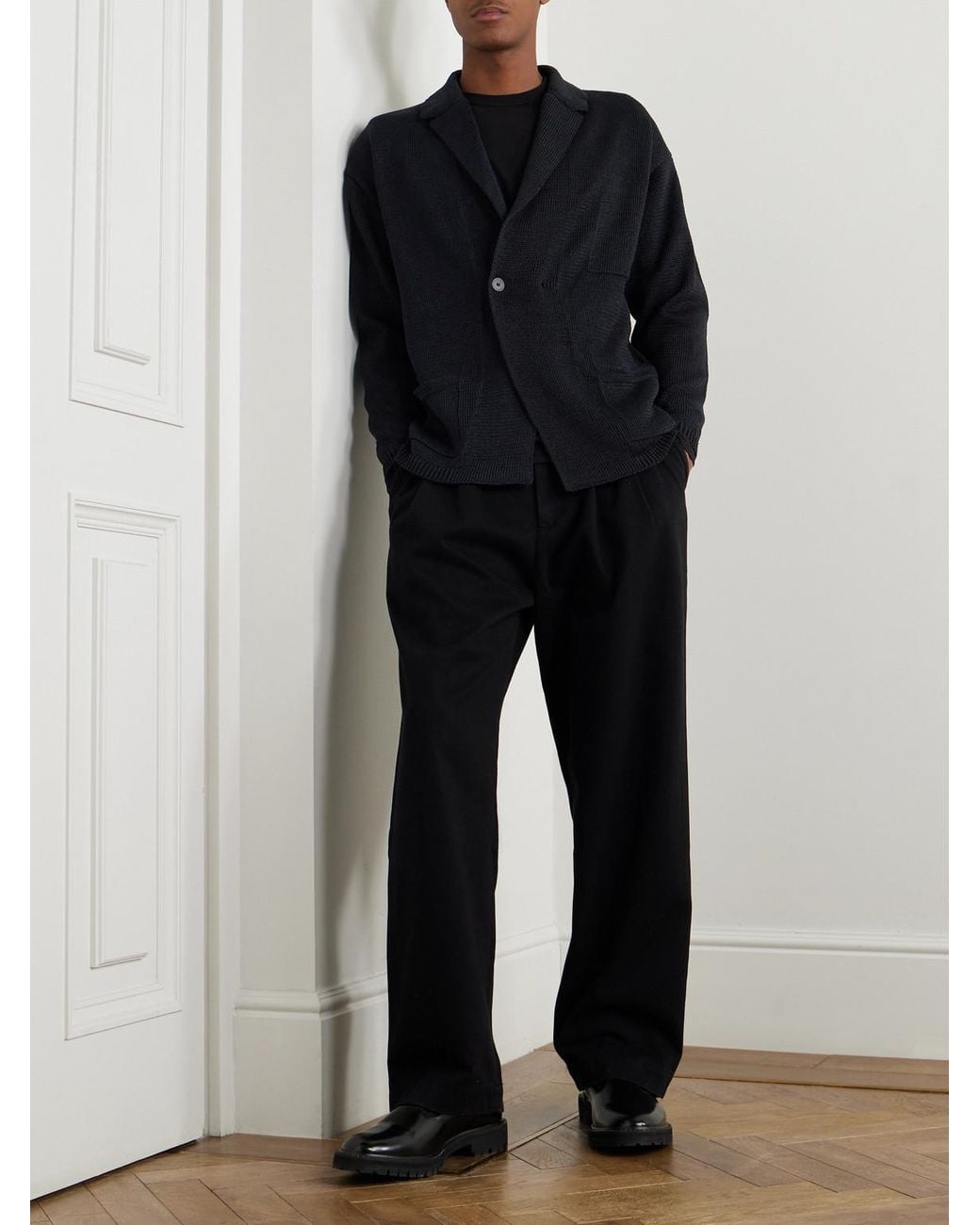 Inis Meáin Blue Linen Cardigan for men