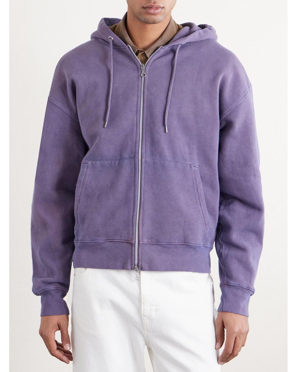 Our Legacy Purple Rascal Cotton-jersey Zip-up Hoodie for men