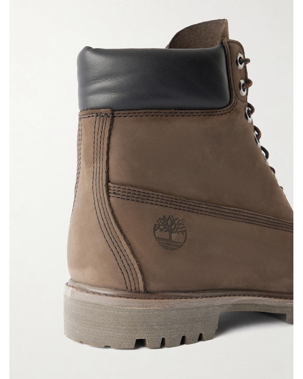 Timberland Brown Premium Nubuck Lace-Up Boots for men