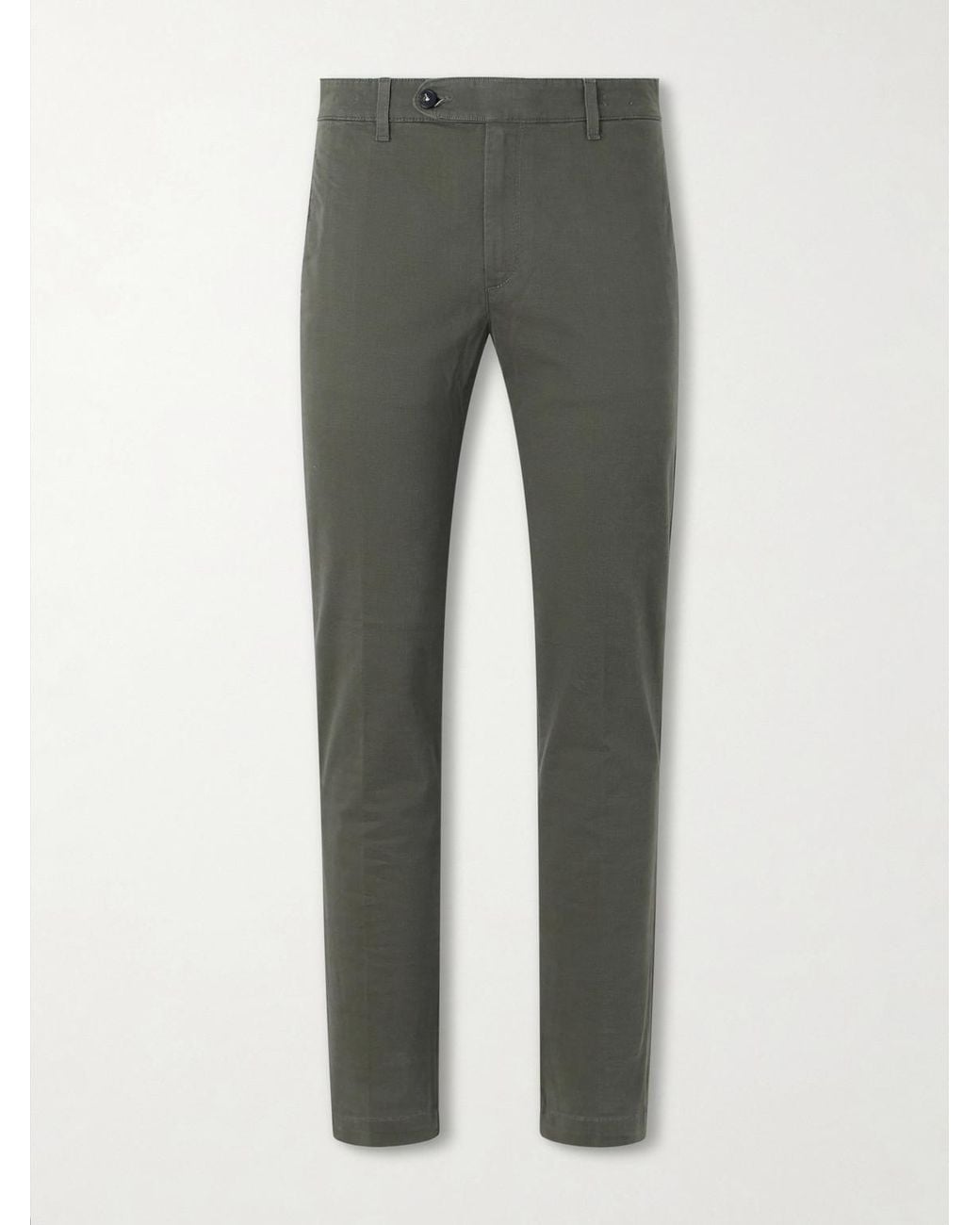 Massimo Alba Gray Winch Straight-leg Cotton-blend Twill Trousers for men
