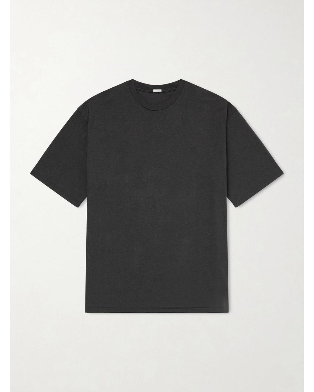 A.PRESSE Black Cotton And Cashmere-Blend T-Shirt for men