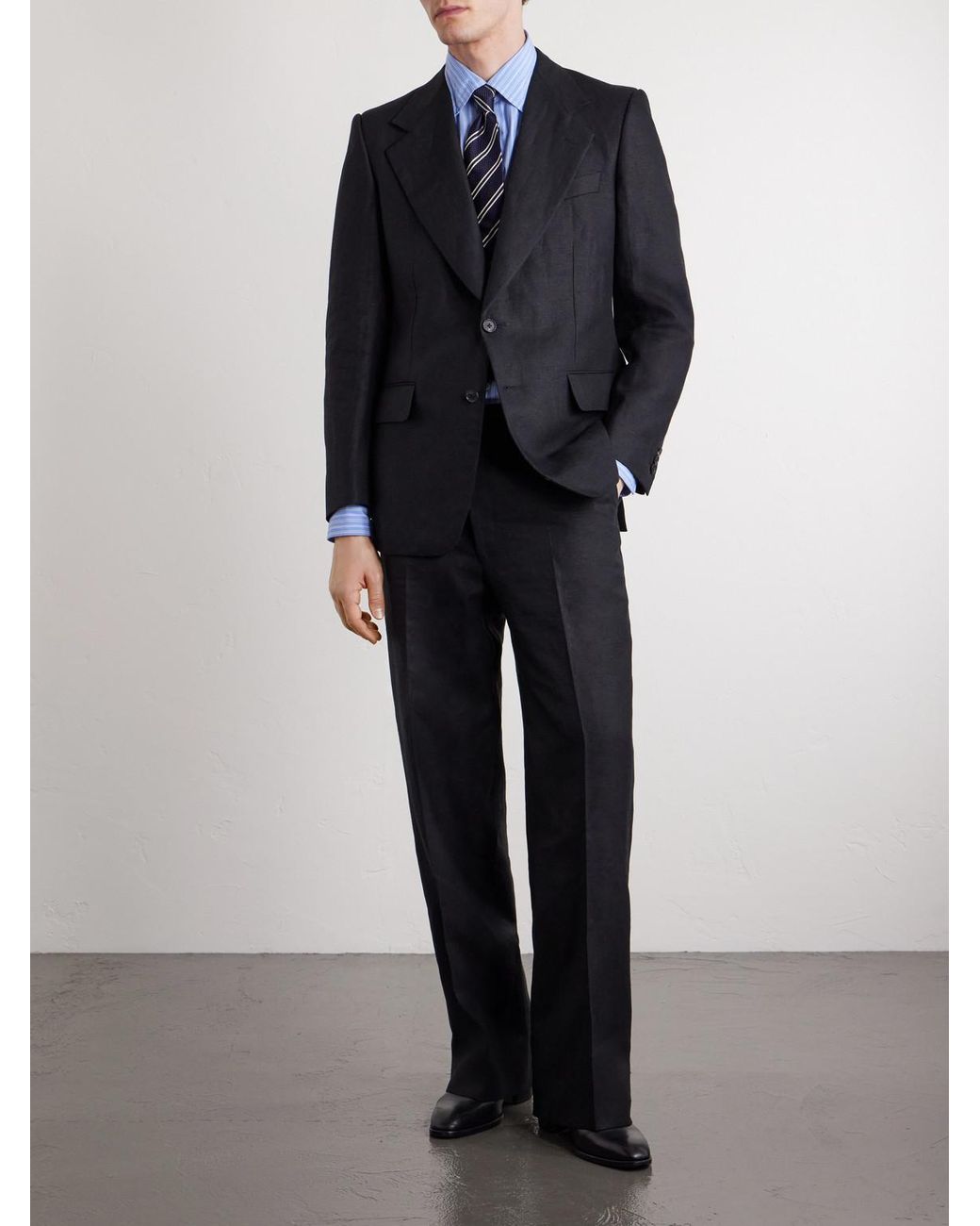 Husbands Black Linen Suit Jacket for men