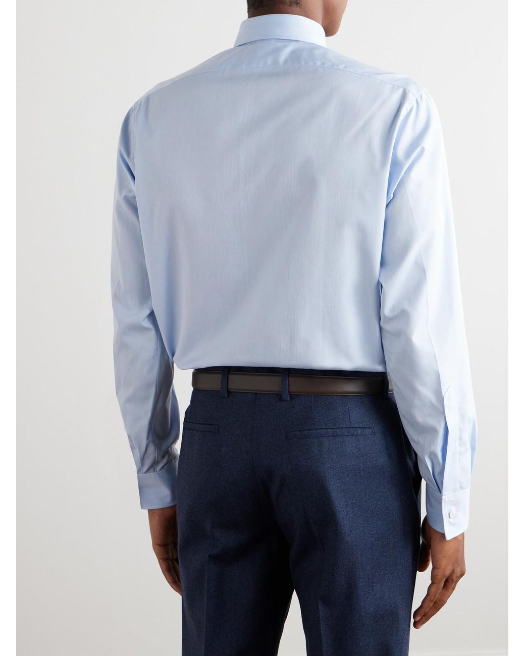 Charvet Blue Classic-Collar Cotton Shirt for men