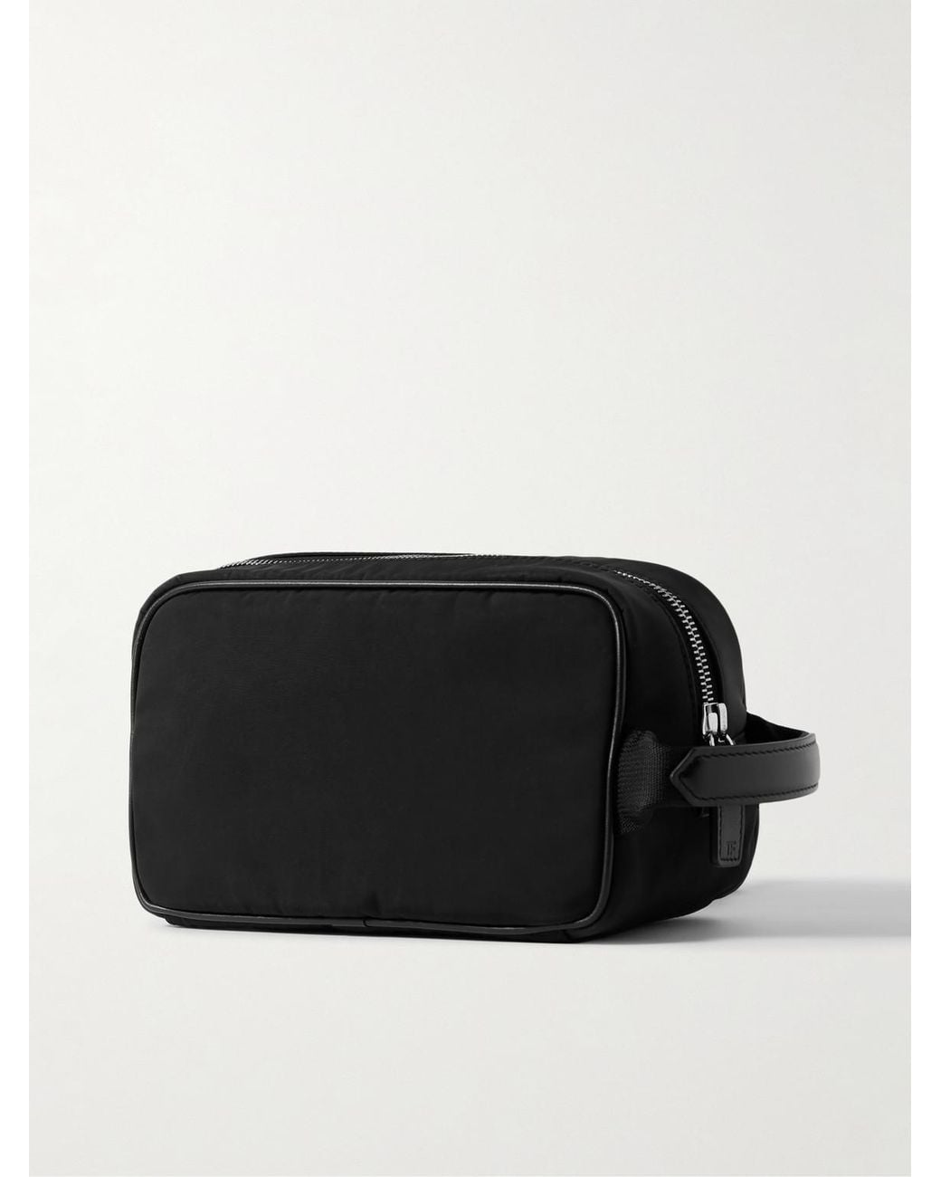 Tom Ford Black Leather-Trimmed Shell Wash Bag for men