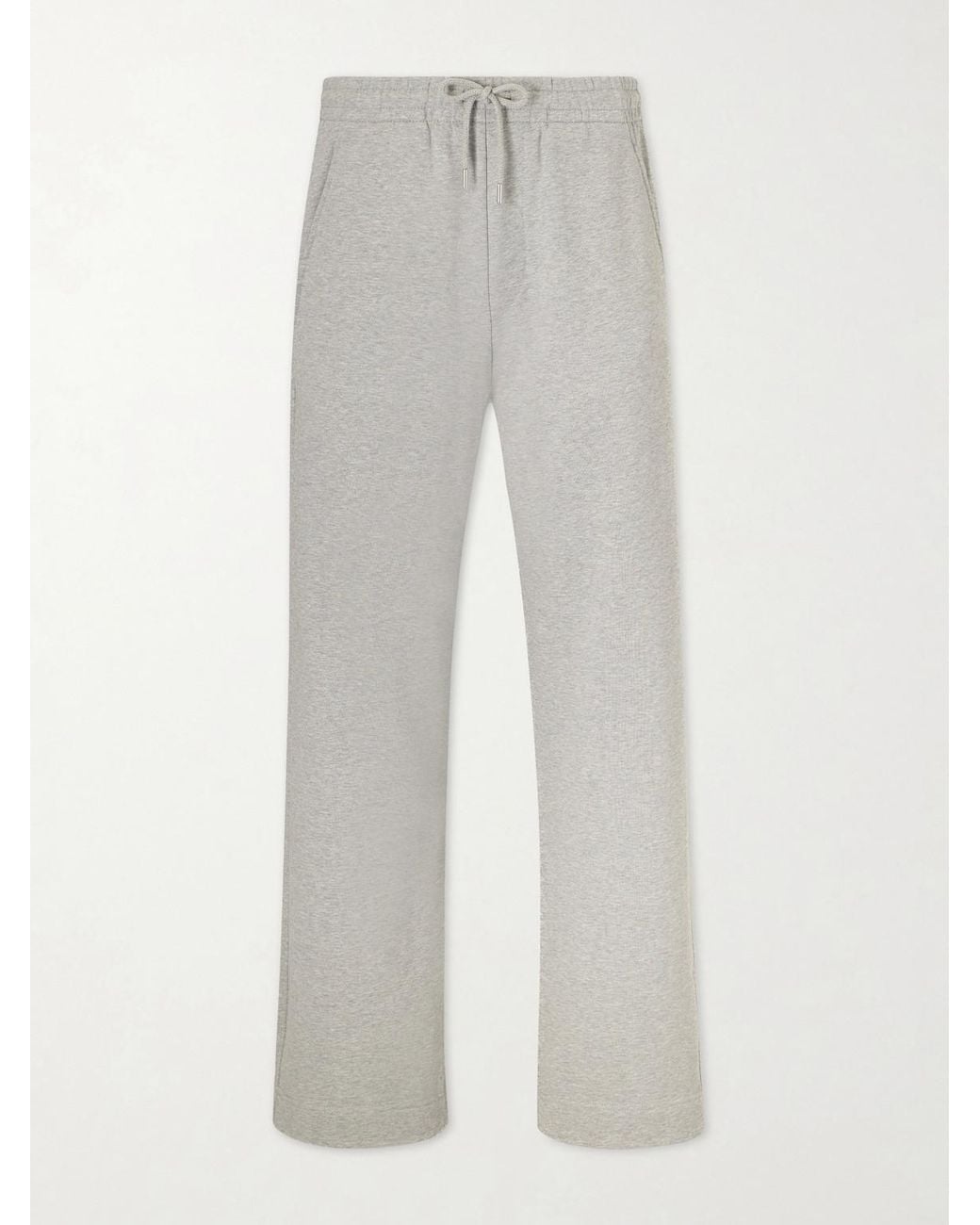 Dries Van Noten Gray Straight-Leg Cotton-Jersey Sweatpants for men
