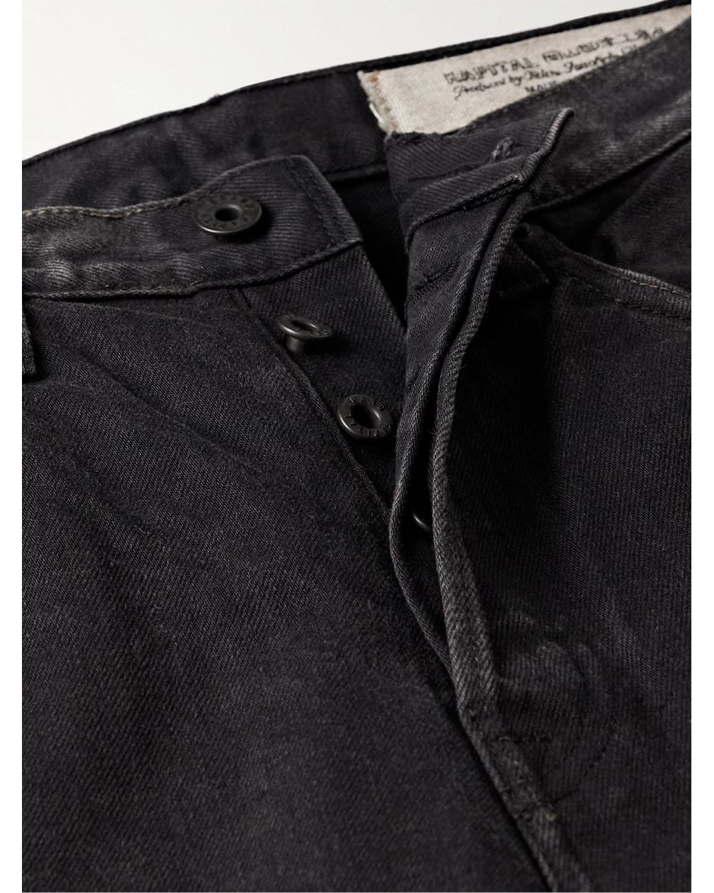 Kapital Black Slim-Fit Straight-Leg Stone-Washed Jeans for men