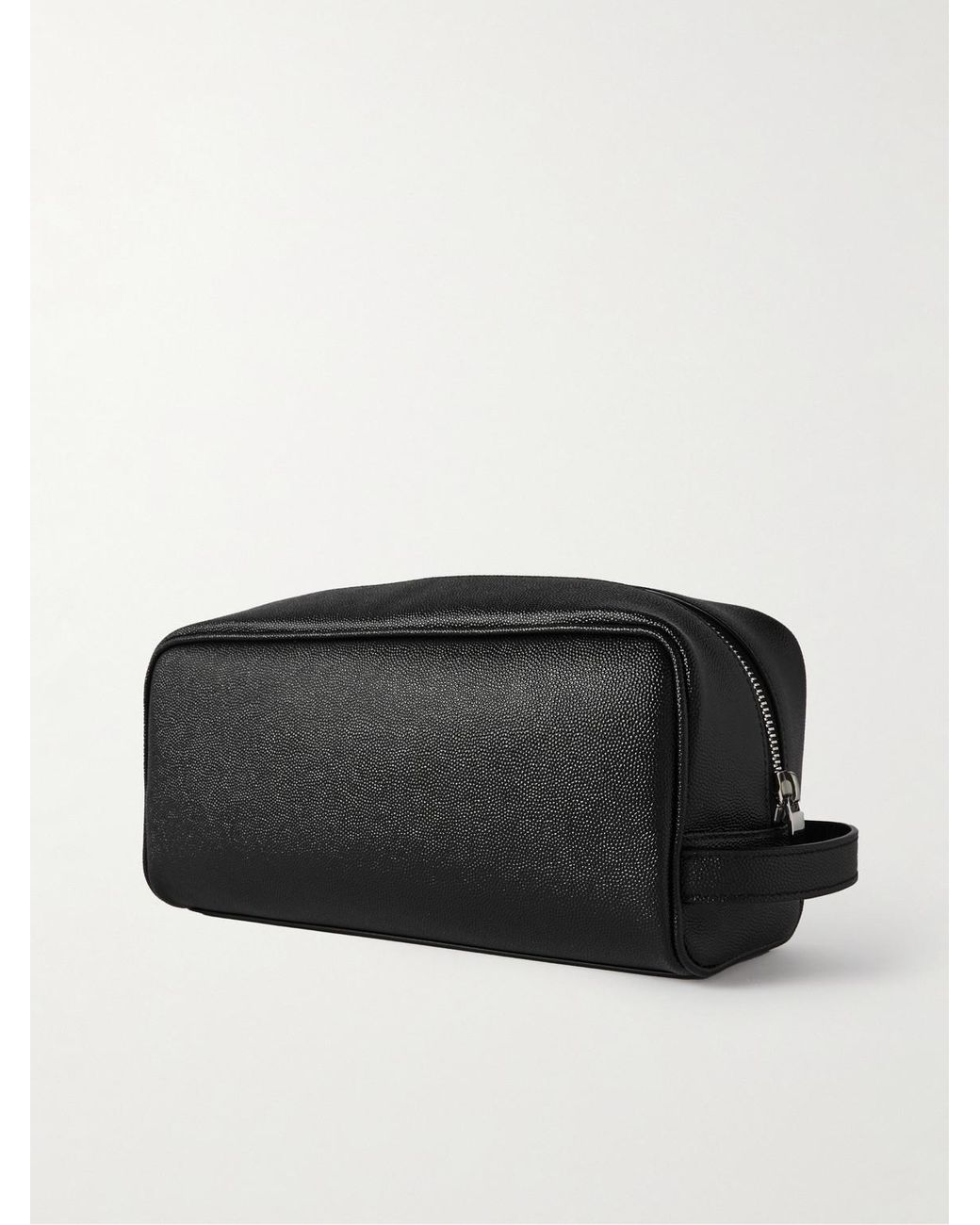 Saint Laurent Black Full-Grain Leather Wash Bag for men