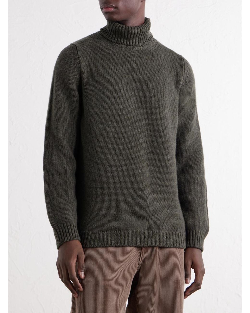 Anderson & Sheppard Gray Cashmere Rollneck Sweater for men