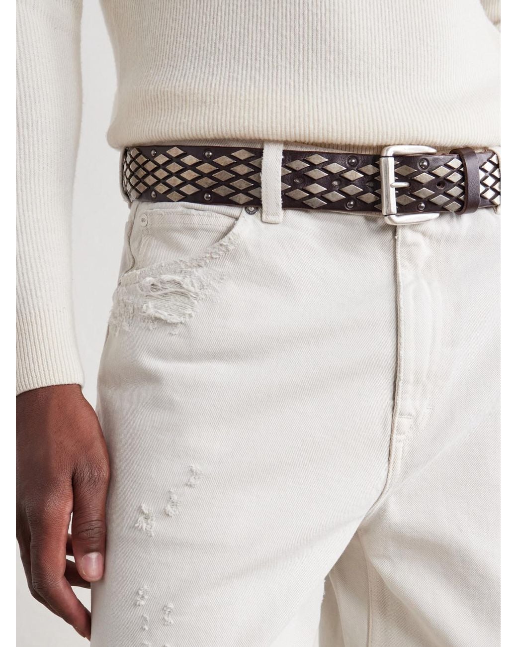 Our Legacy White Vast Straight-Leg Distressed Jeans for men