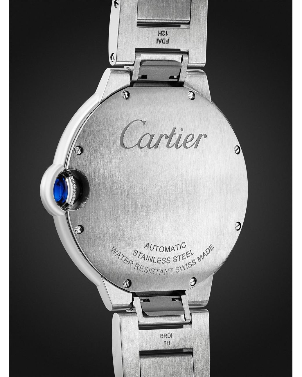 Cartier Black Ballon Bleu De Automatic Stainless Steel Watch, Ref. Wsbb0071 for men
