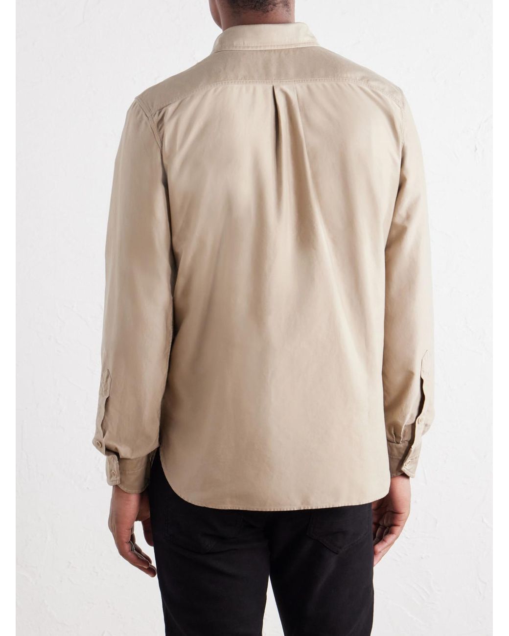 Tom Ford White Garment-Dyed Cotton-Moleskin Shirt for men