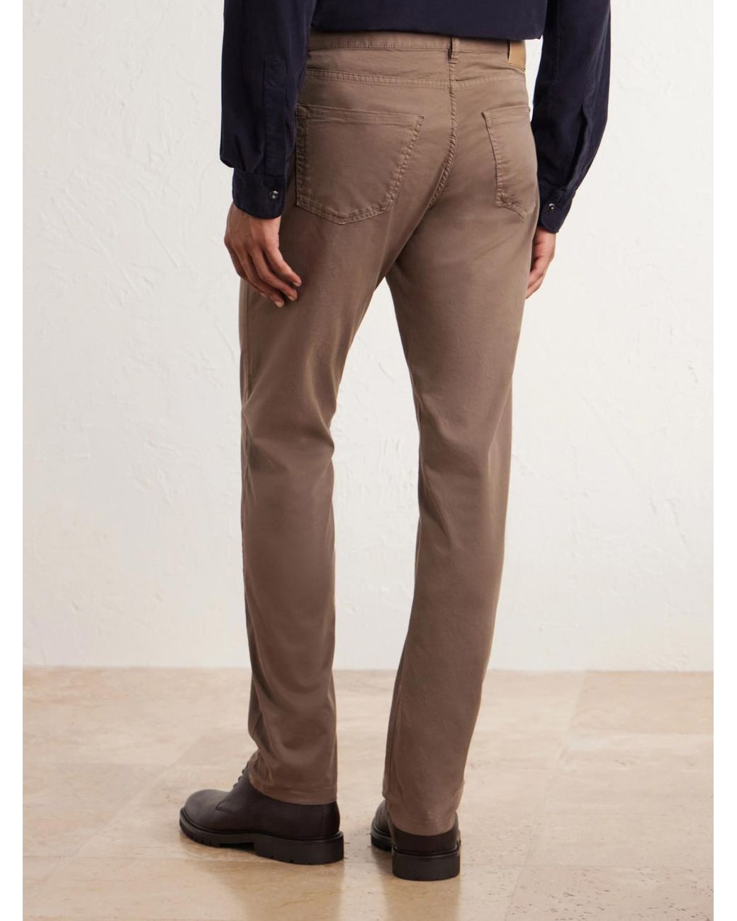 Canali Natural Straight-Leg Cotton-Blend Twill Trousers for men