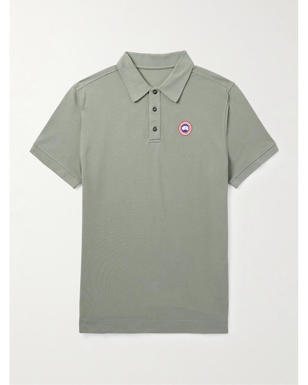 Canada Goose Green Beckley Logo-Appliquéd Cotton-Piqué Polo Shirt for men