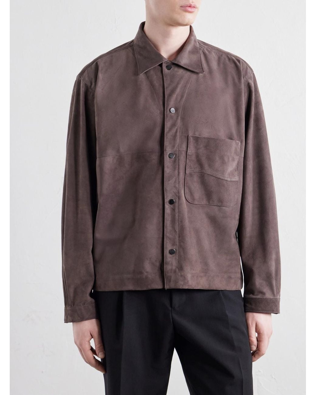 STÒFFA Brown Wave Suede Jacket for men