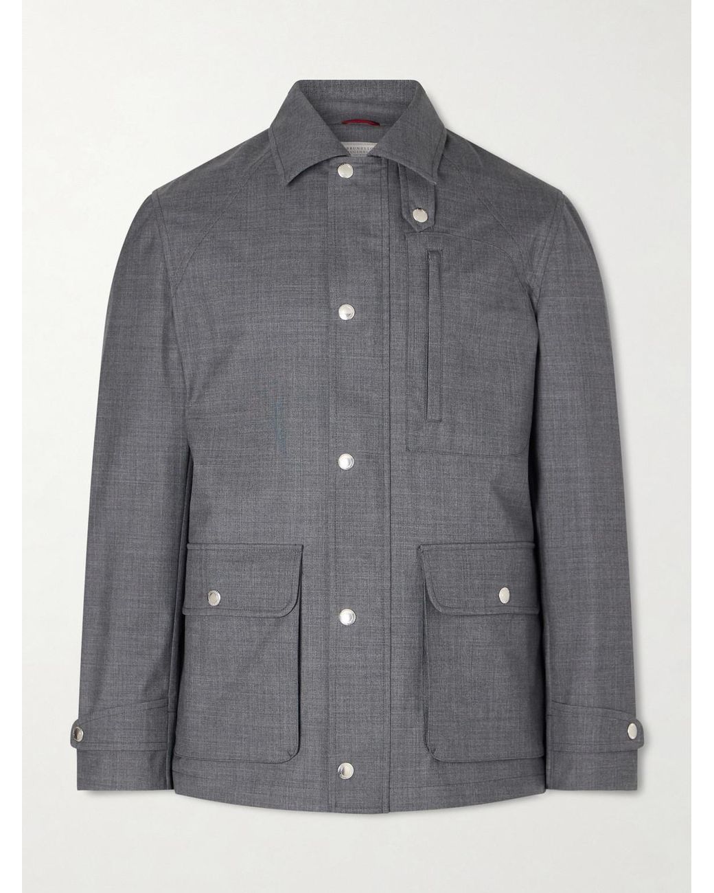 Brunello Cucinelli Gray Virgin Wool Field Jacket for men
