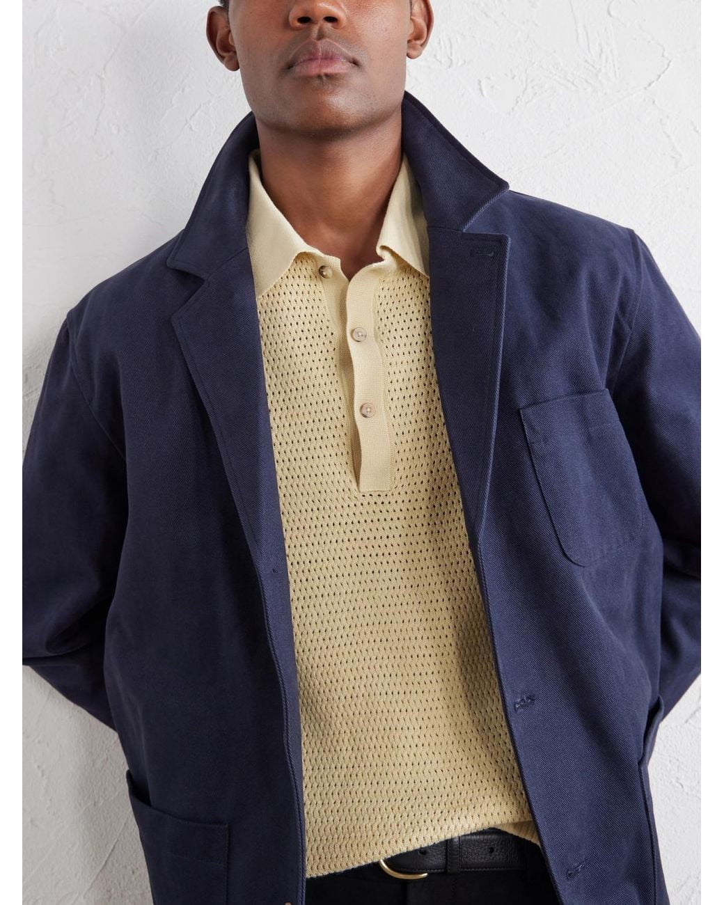 De Bonne Facture Blue Cotton-Twill Jacket for men