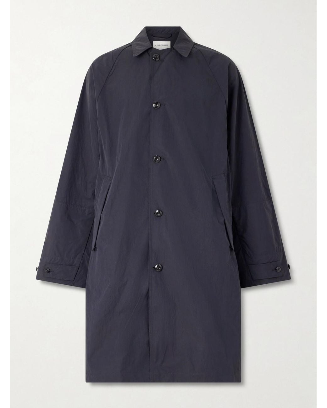 A Kind Of Guise Blue Serrara Mac Recycled Taffeta Coat for men