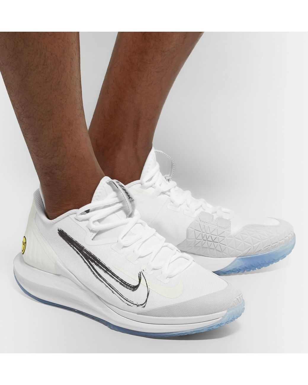 Nike Nikecourt Air Zoom Zero Hc Rubber-panelled Mesh Tennis Sneakers in  White for Men | Lyst Canada