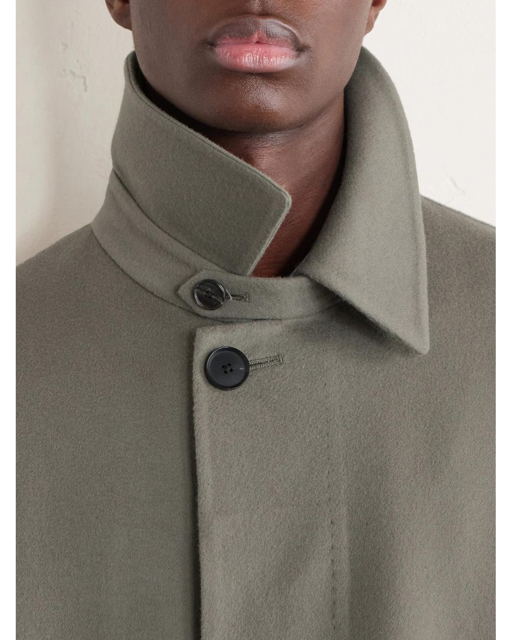 Auralee Natural Melton Wool Coat for men