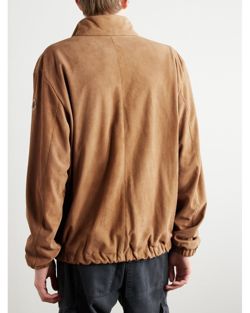 Moncler Natural Turbat Logo-Appliquéd Reversible Suede And Airsoft Shell Jacket for men
