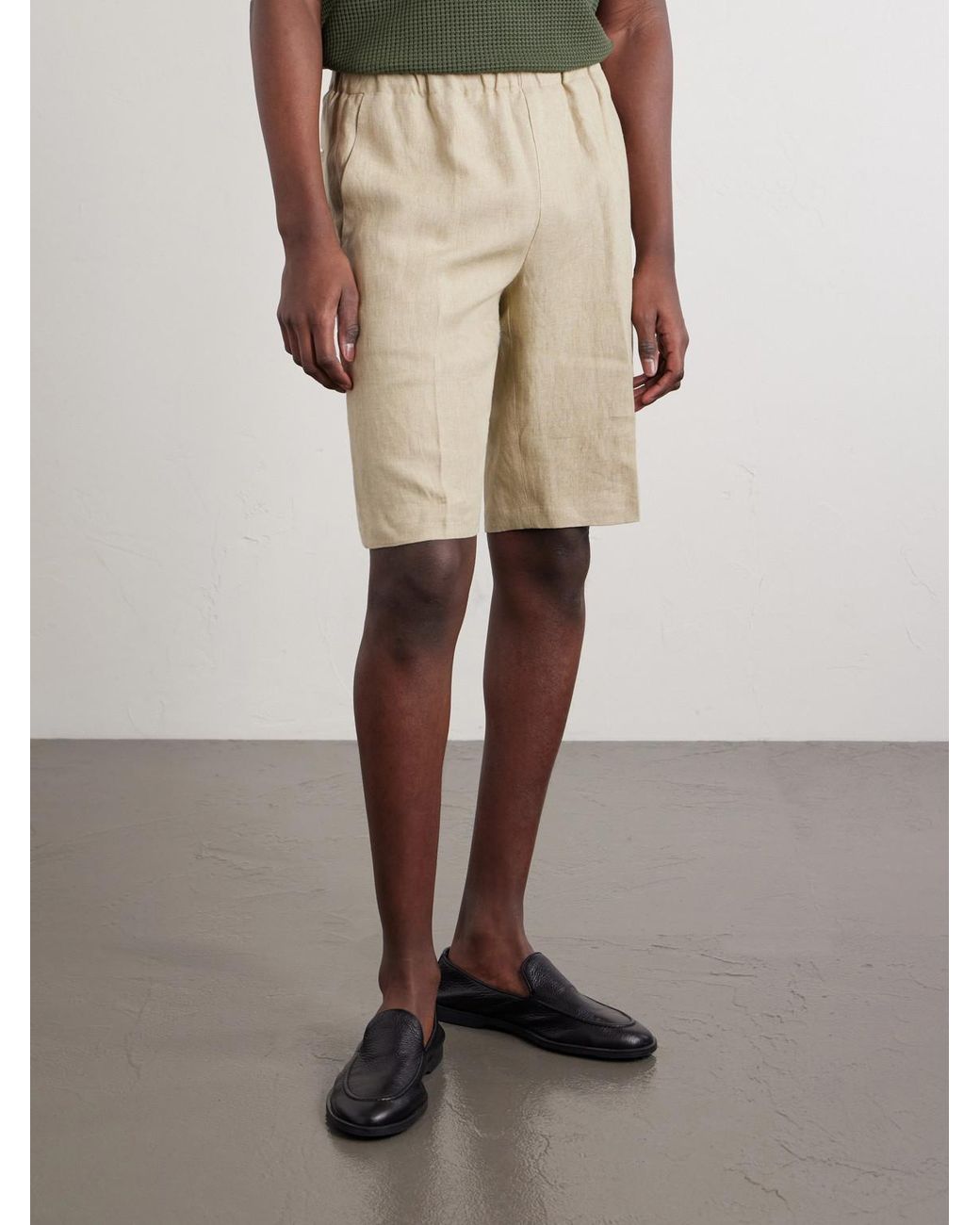 Piacenza 1733 Natural Straight-Leg Linen Bermuda Shorts for men