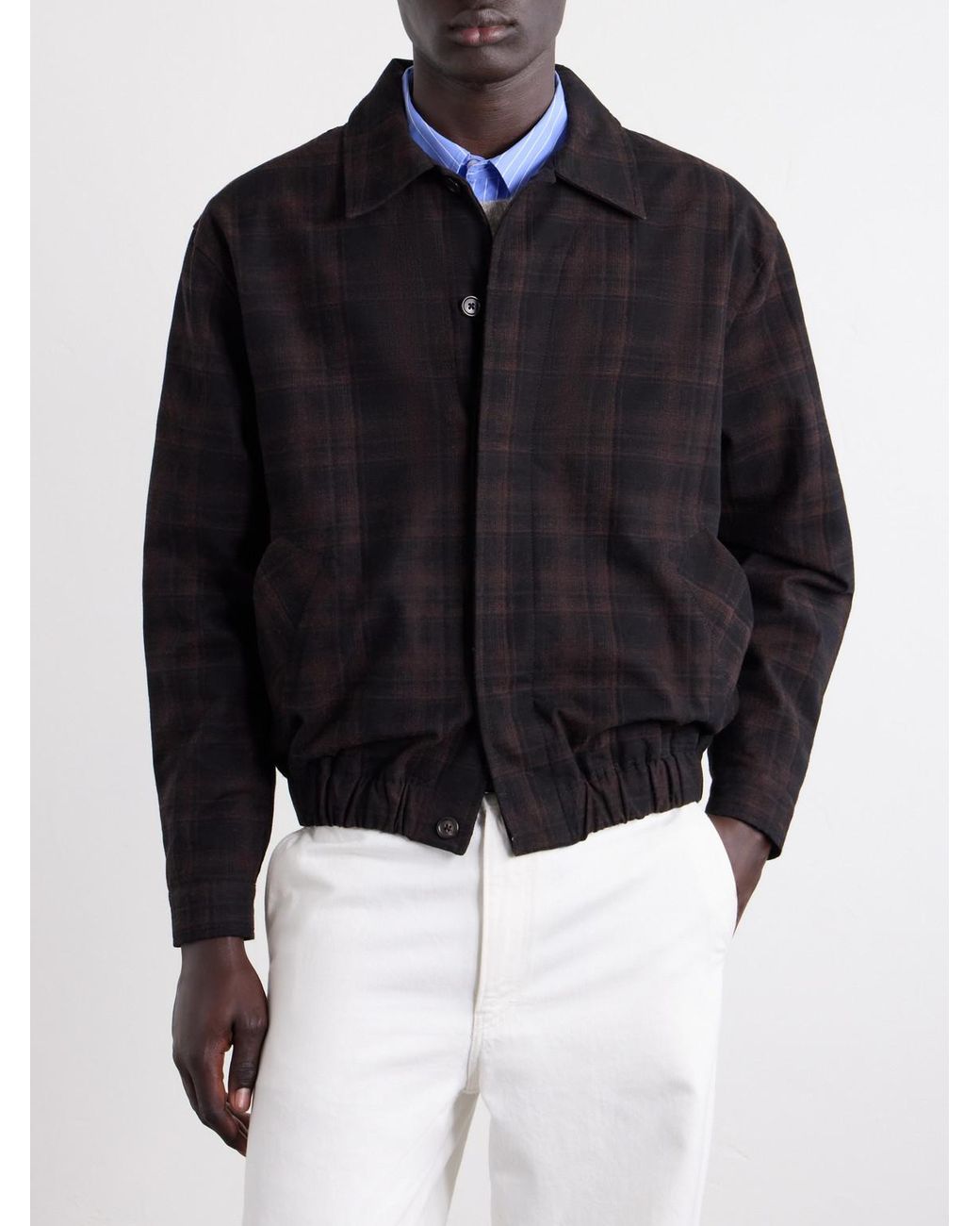 Jeanerica Black Jean Checked Cotton And Wool-Blend Jacket for men