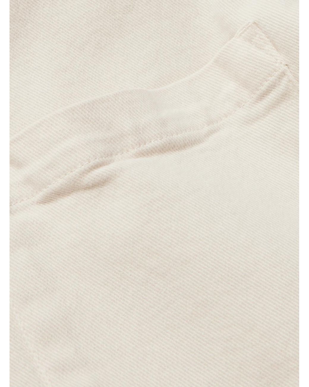Portuguese Flannel Natural Labura Stretch-Cotton Twill Overshirt for men