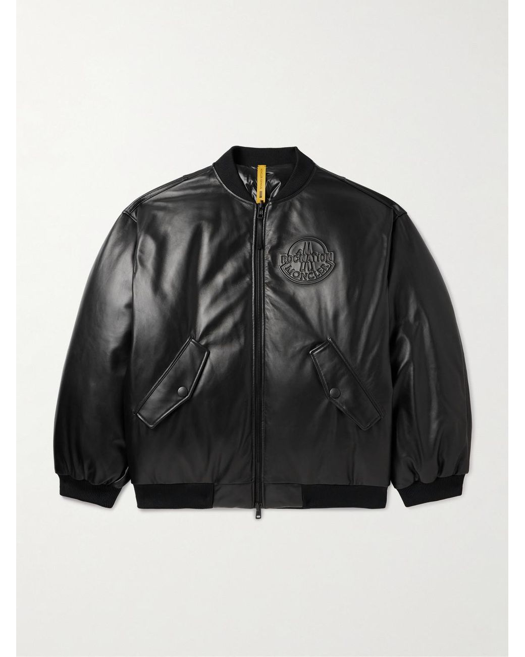 Ball Maxim”羊革“leather ”黒“bomber jacket Embroidered Leather Bomber Jacket (MF24LBSB-JC3002-BLACK)