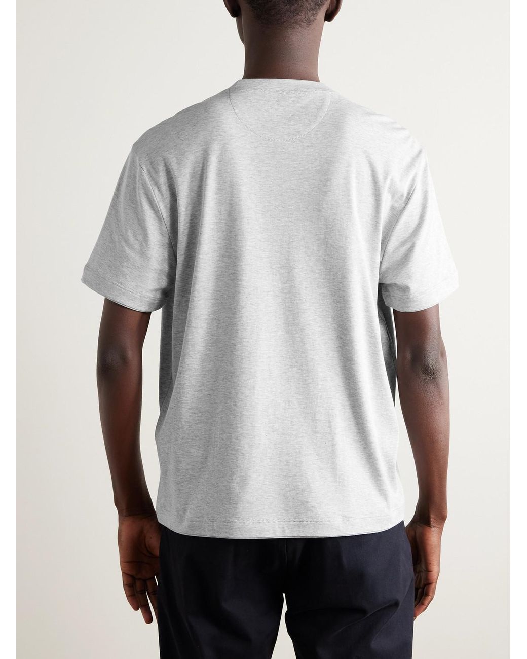Eleventy White Cotton And Modal-Blend Jersey T-Shirt for men
