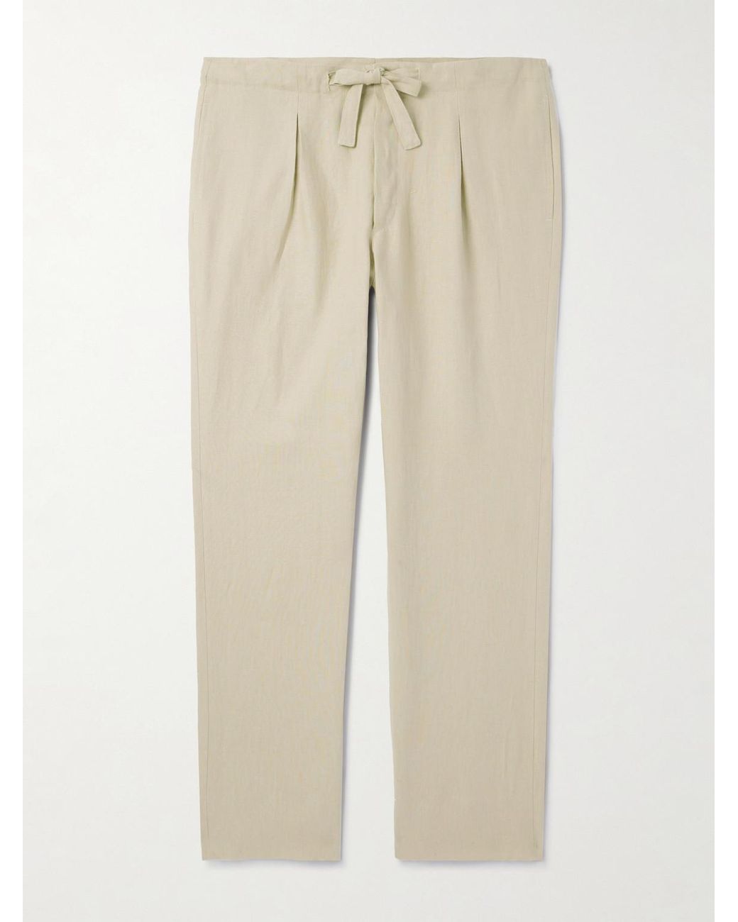 STÒFFA Natural Straight-Leg Linen-Twill Drawstring Trousers for men