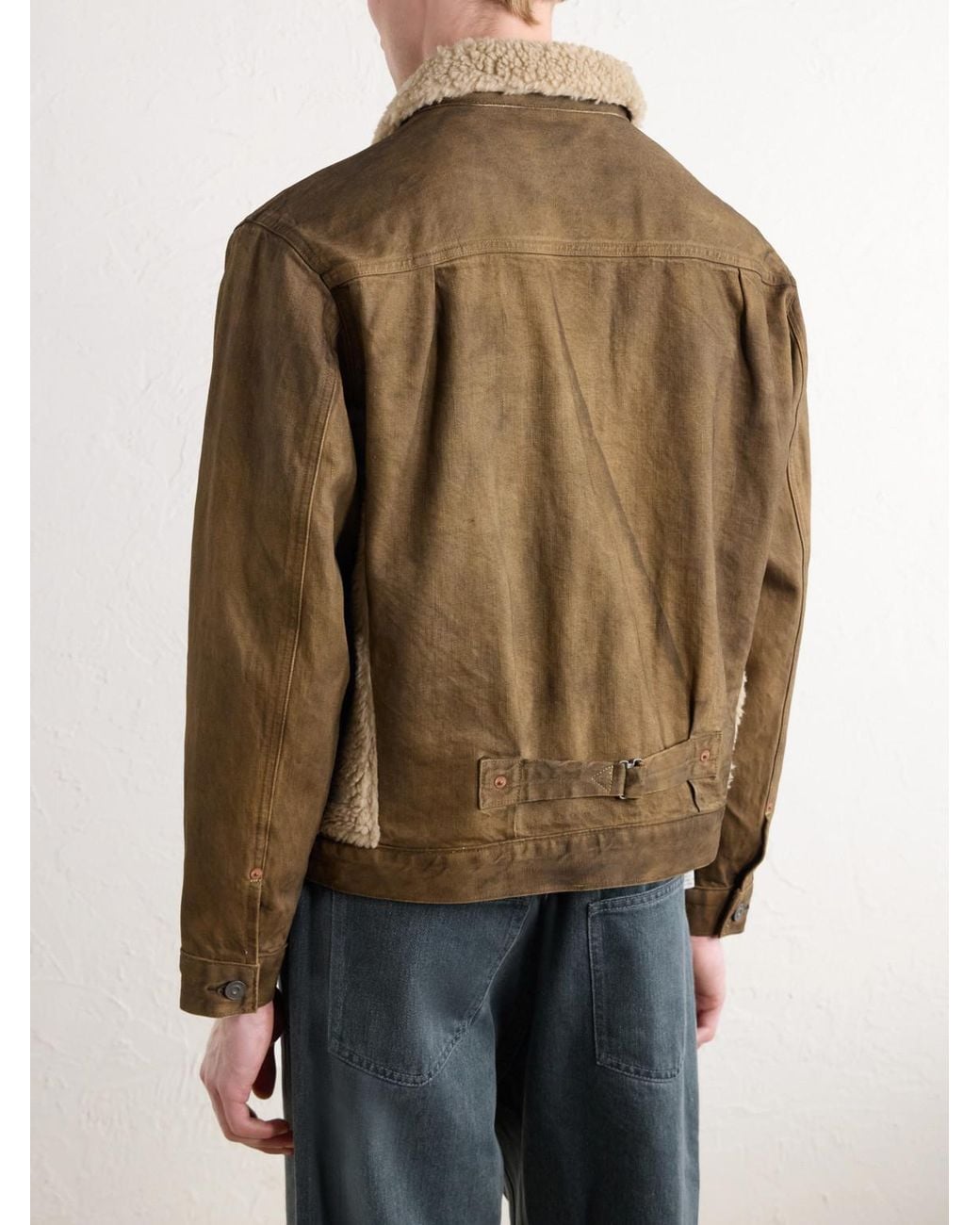 RRL Natural Fleece-Trimmed Denim Jacket for men