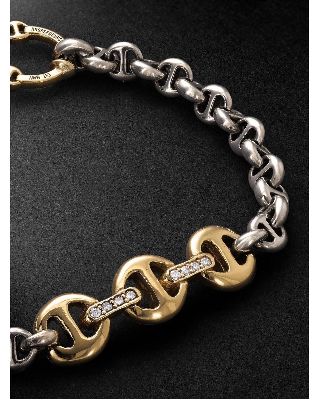Hoorsenbuhs Black Sterling And 18-Karat Diamond Bracelet for men