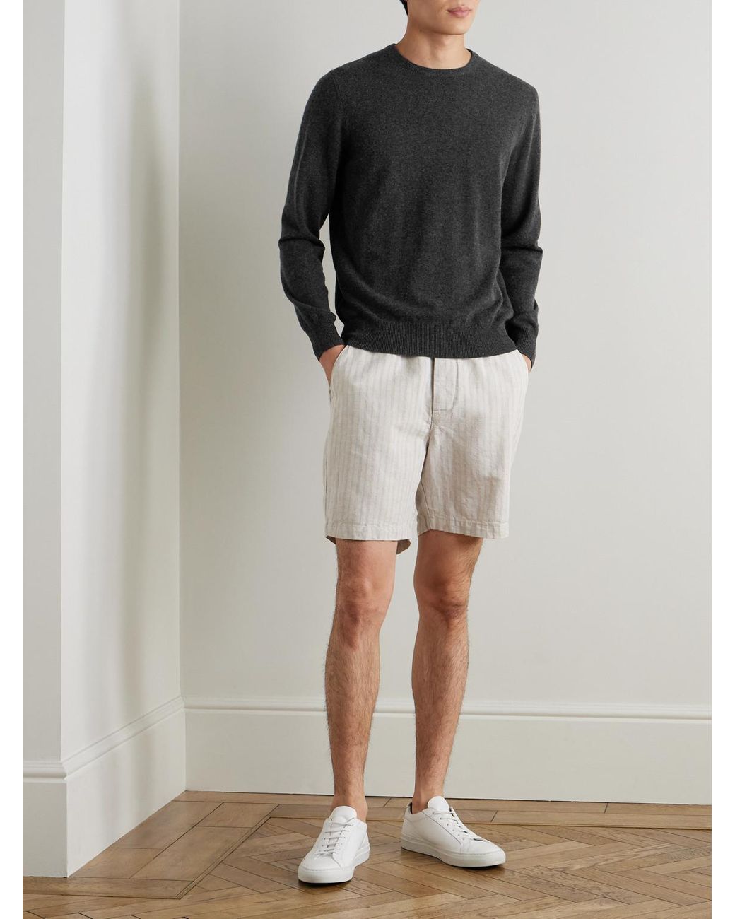 Allude Gray Cashmere Sweater for men