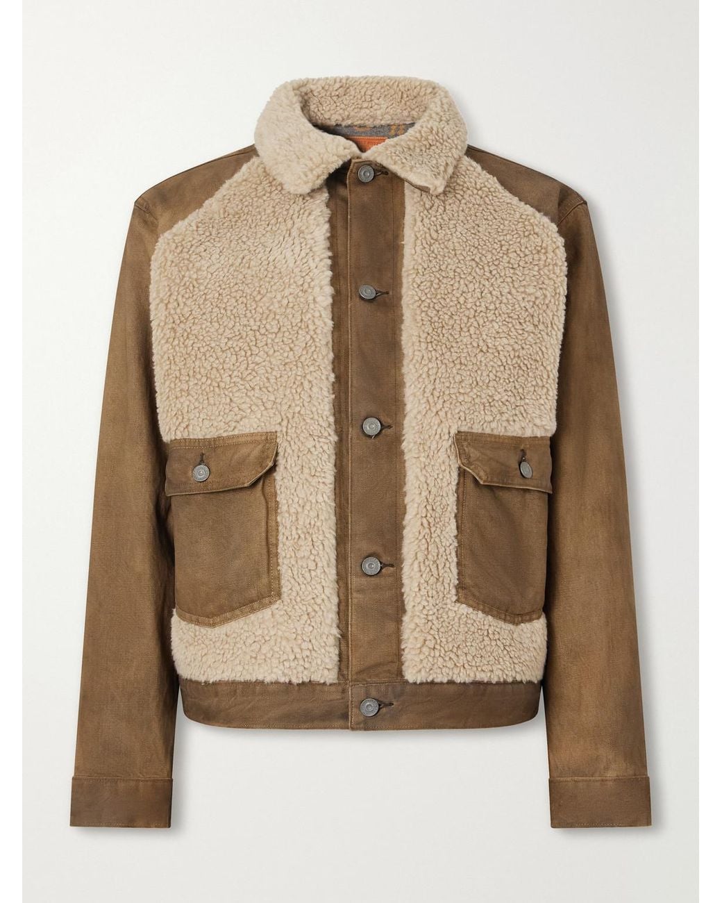 RRL Natural Fleece-Trimmed Denim Jacket for men